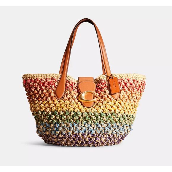 Coach Tabby Straw Small Tote - Picture 1 of 10